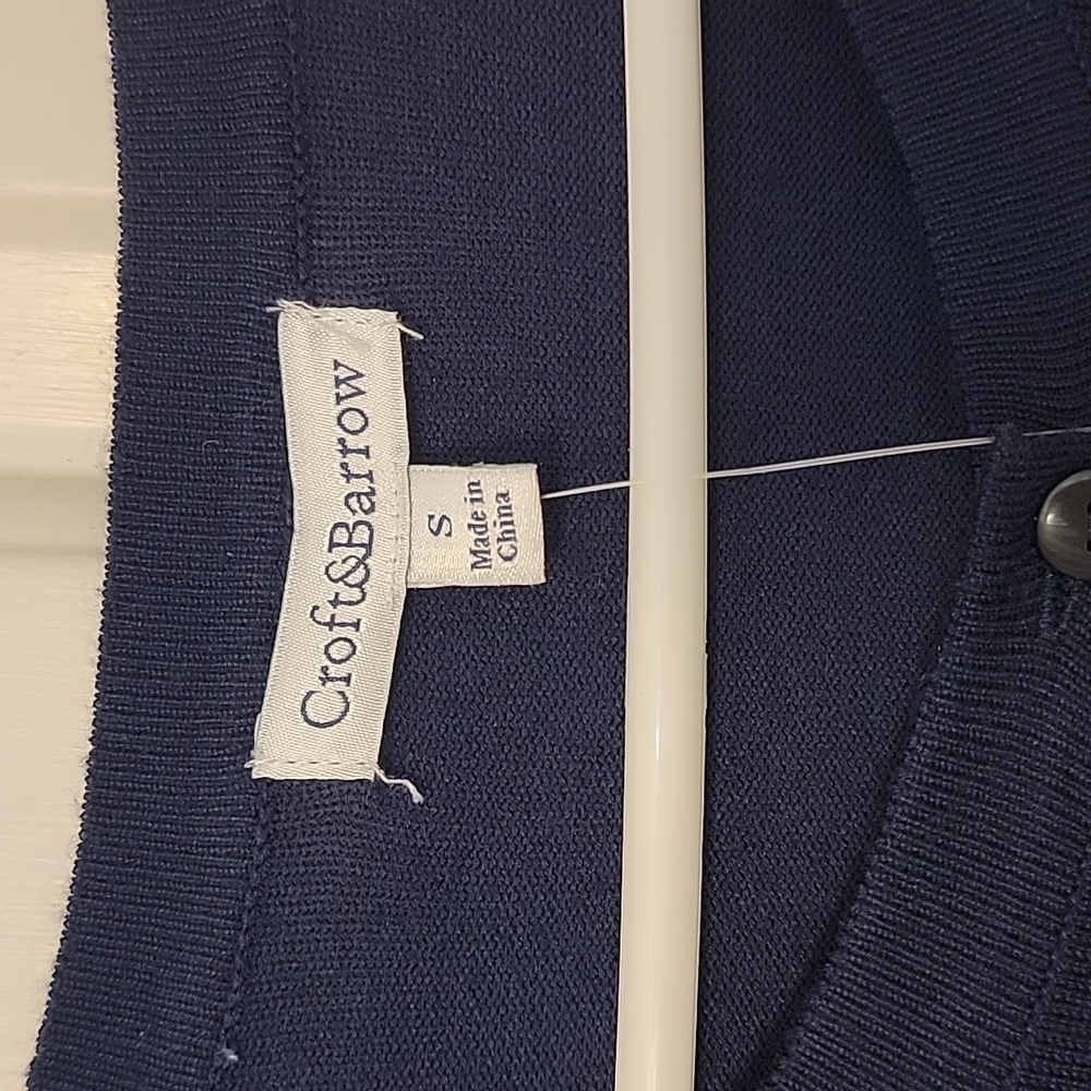 Dressy Navy Embroidered Cardigan NWT - Picture 2 of 5